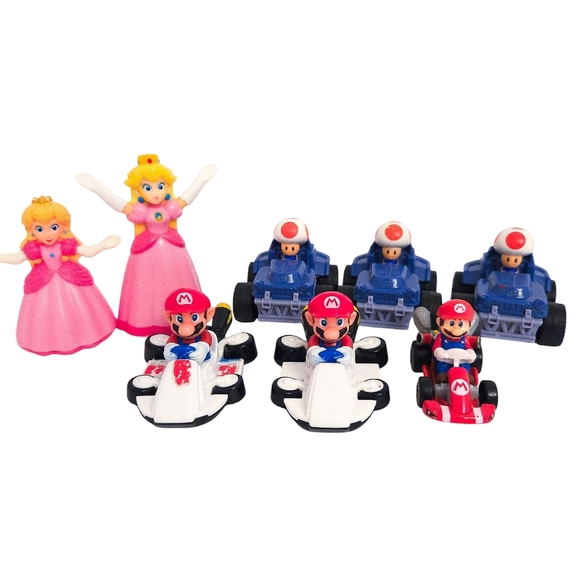 Nintendo Super Mario Hot Wheels & McDonalds Toy Car Figurines (Lot of 8) - Picture 1 of 6
